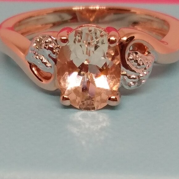 Genuine morganite ring, size 6 - Picture 8 of 9